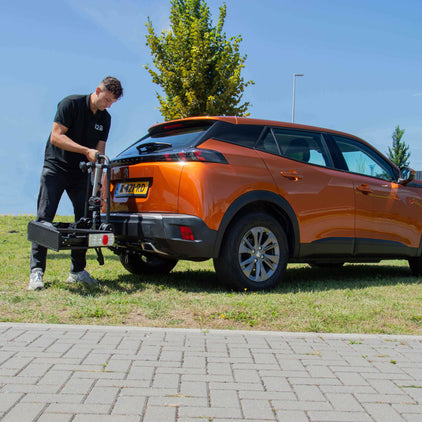 Fiets vastzetten op fietsendrager