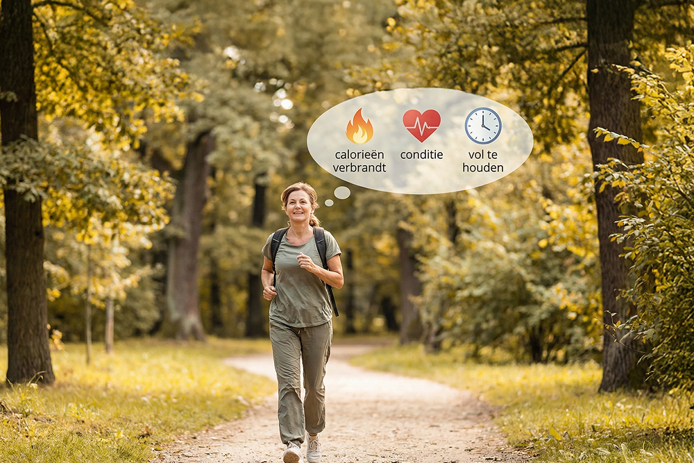 Hardloper in rustig tempo in het park om calorieën verbrandt tijdens afvallen met hardlopen