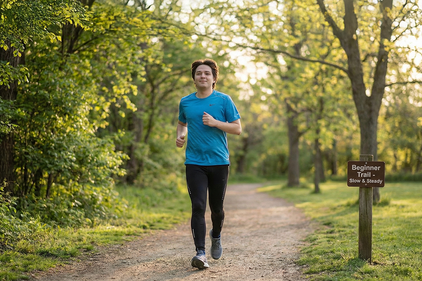 Startende hardloper bezig met het opbouwen hardlopen