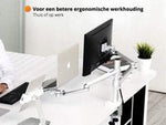 R2B Monitorarm Bureau met Dubbele Beweegbare Arm - Monitor Laptop & Tablet - Laptopstandaard
