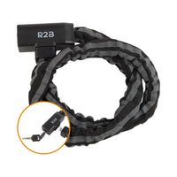 R2B® Bicycle lock with two keys - 115 cm - Bicycle chain lock - Bicycle locks for electric bicycles - Bicycle lock chain