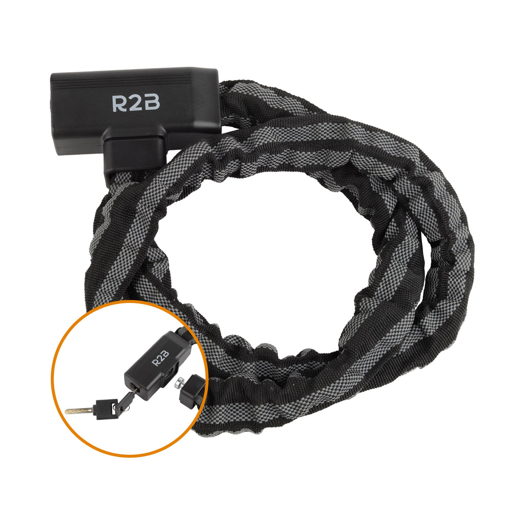 R2B® Fietsslot met twee sleutels - 115 cm - Kettingslot fiets - Fietssloten elektrische fietsen - Fietsslot ketting
