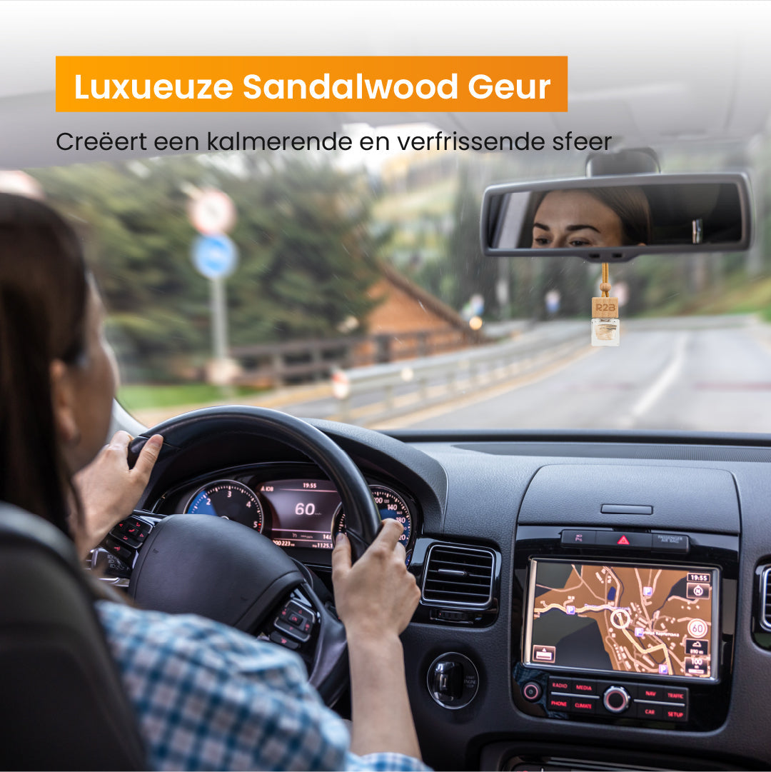 R2B Autoparfum Hangend met Sandalwood Geur - Luchtverfrisser - Autoparfum