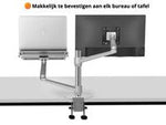 R2B Monitorarm Bureau met Dubbele Beweegbare Arm - Monitor Laptop & Tablet - Laptopstandaard
