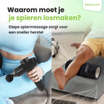 2BEHEALTHY Massage Gun & Foam Roller - Incl. 6 Opzetstukken