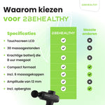 2BEHEALTHY Massage Gun - Incl. 6 Opzetstukken