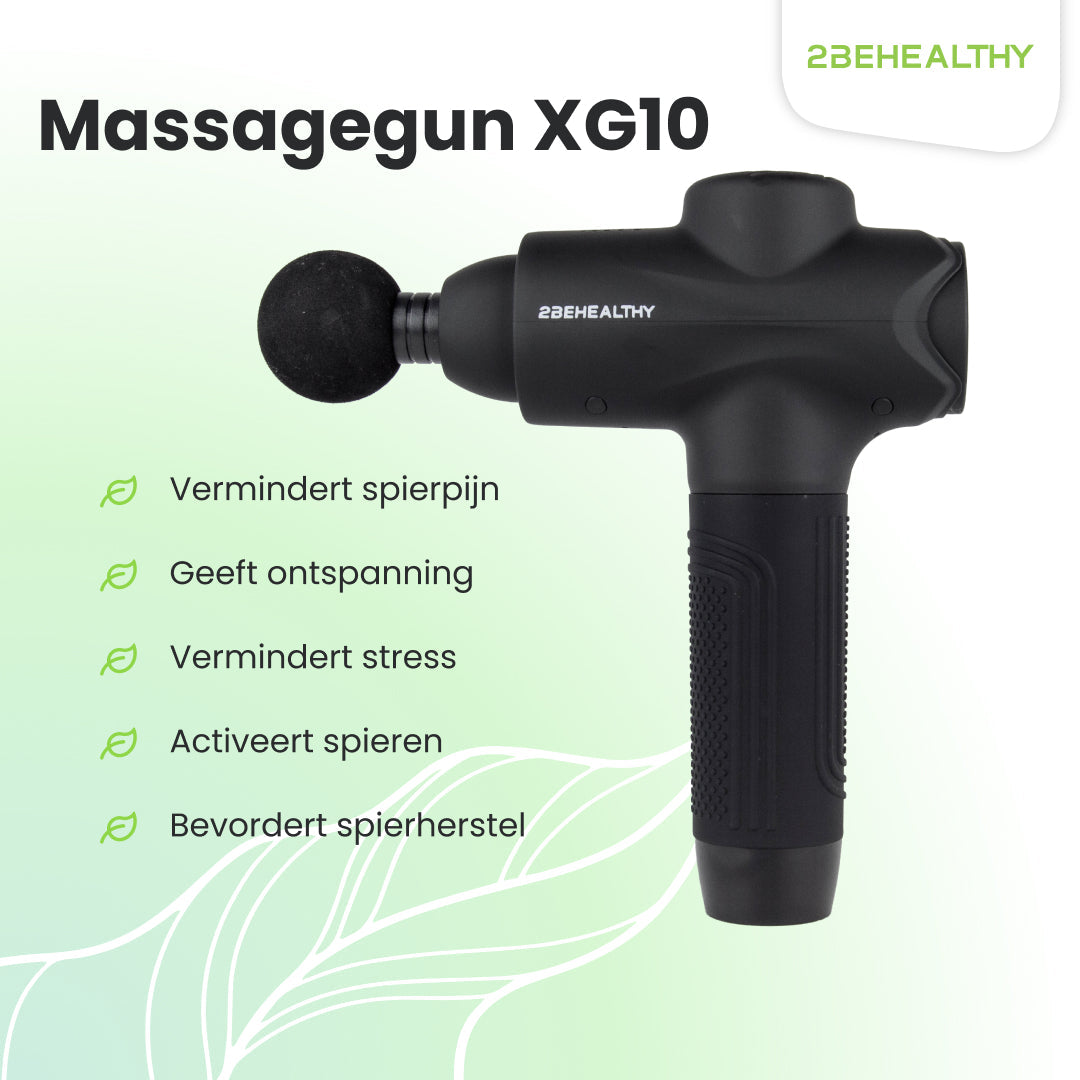 2BEHEALTHY Massage Gun XG10 - Incl. 10 Opzetstukken