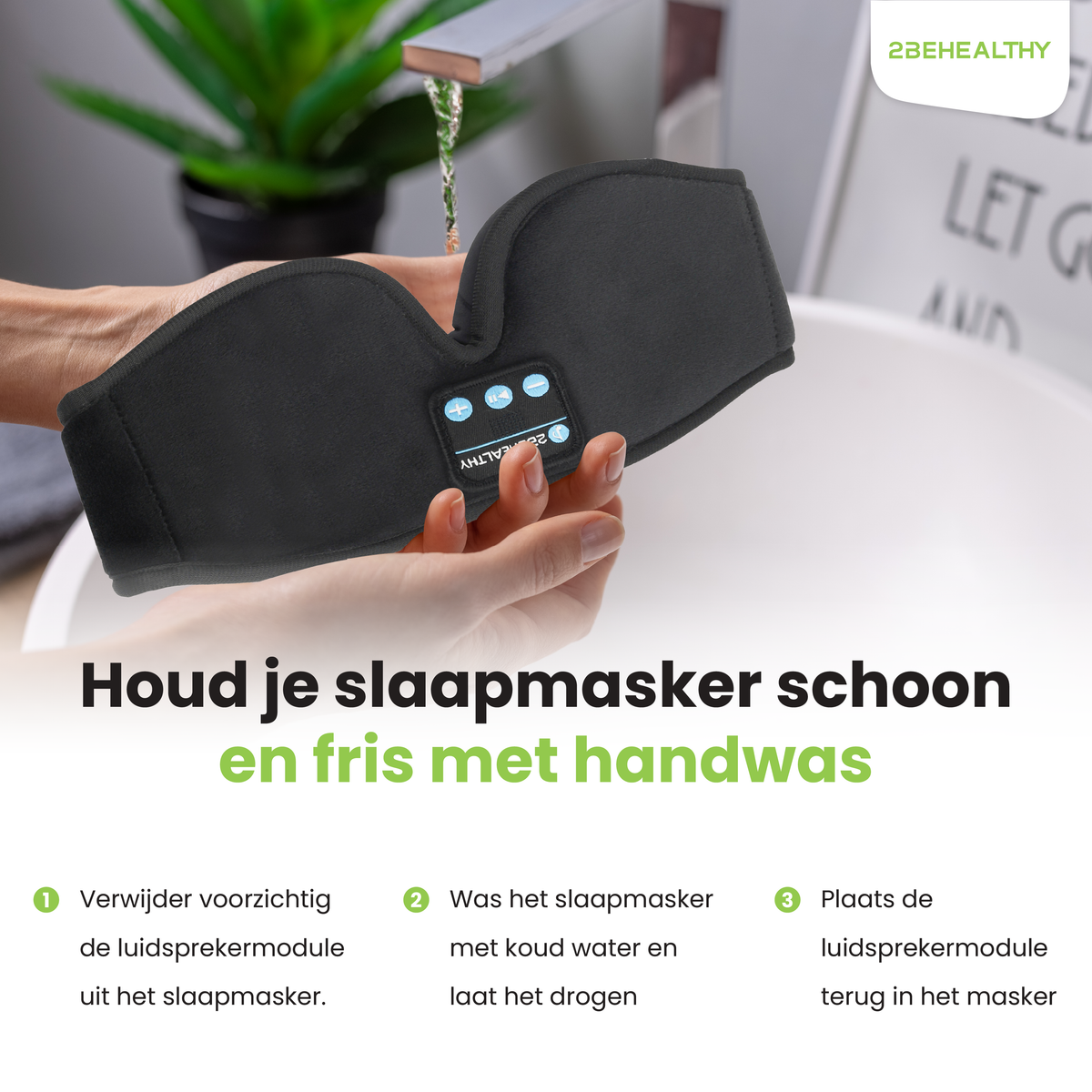 2BEHEALTHY Slaapmasker met Bluetooth en Opbergzakje