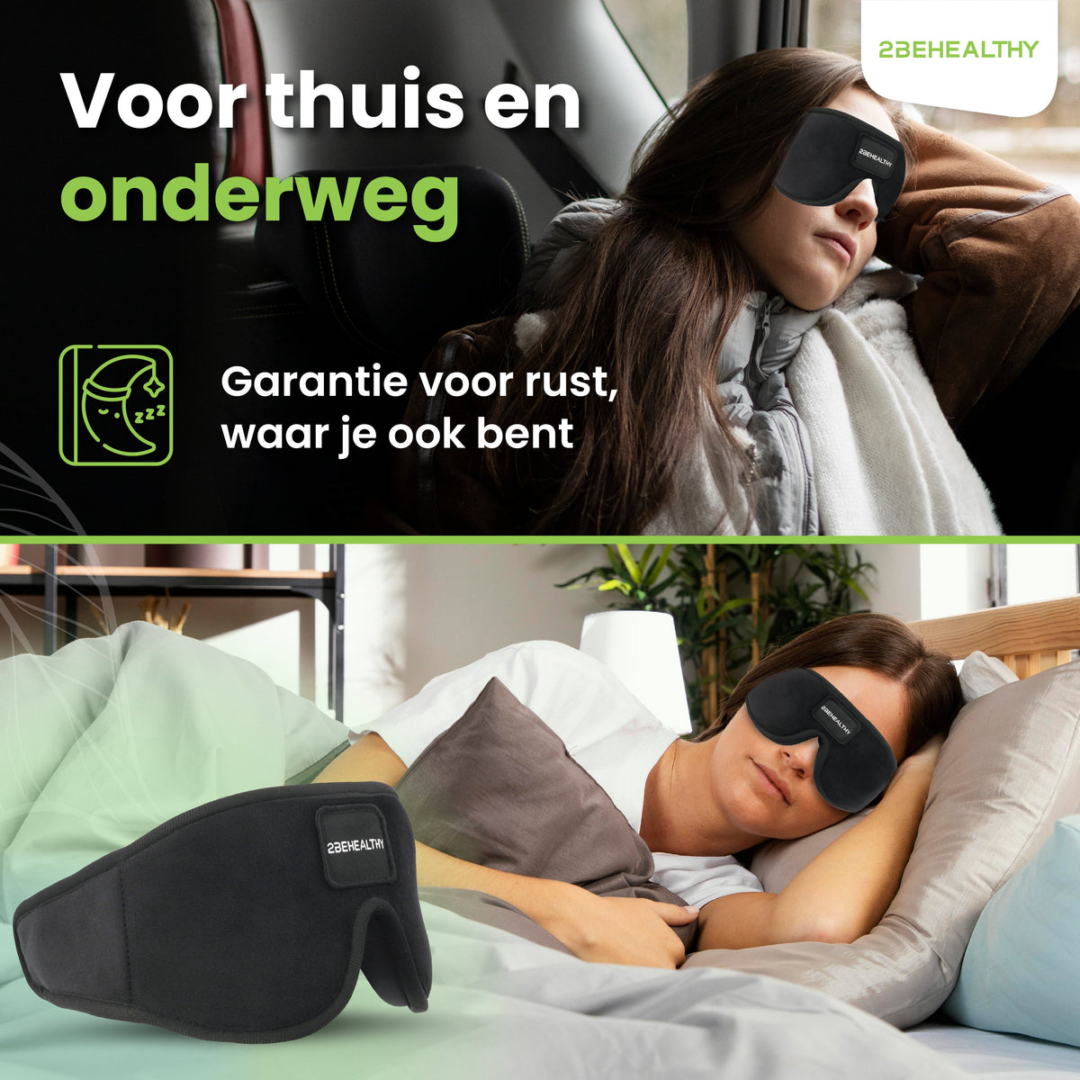 2BEHEALTHY Slaapmasker Met Opbergzakje