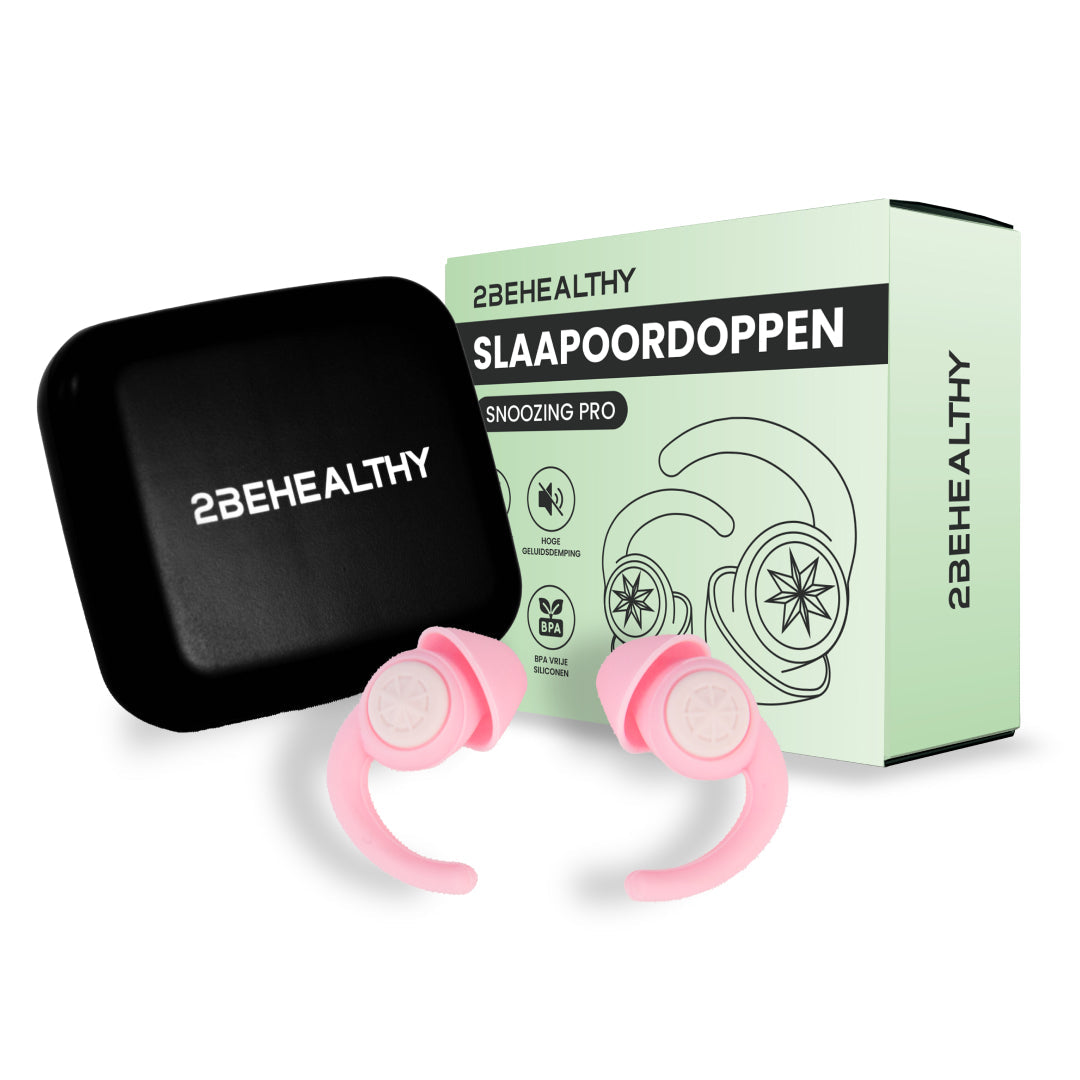 2BEHEALTHY Slaapoordoppen - 2 Paar - Hoge Geluidsdemping (35dB) - Roze
