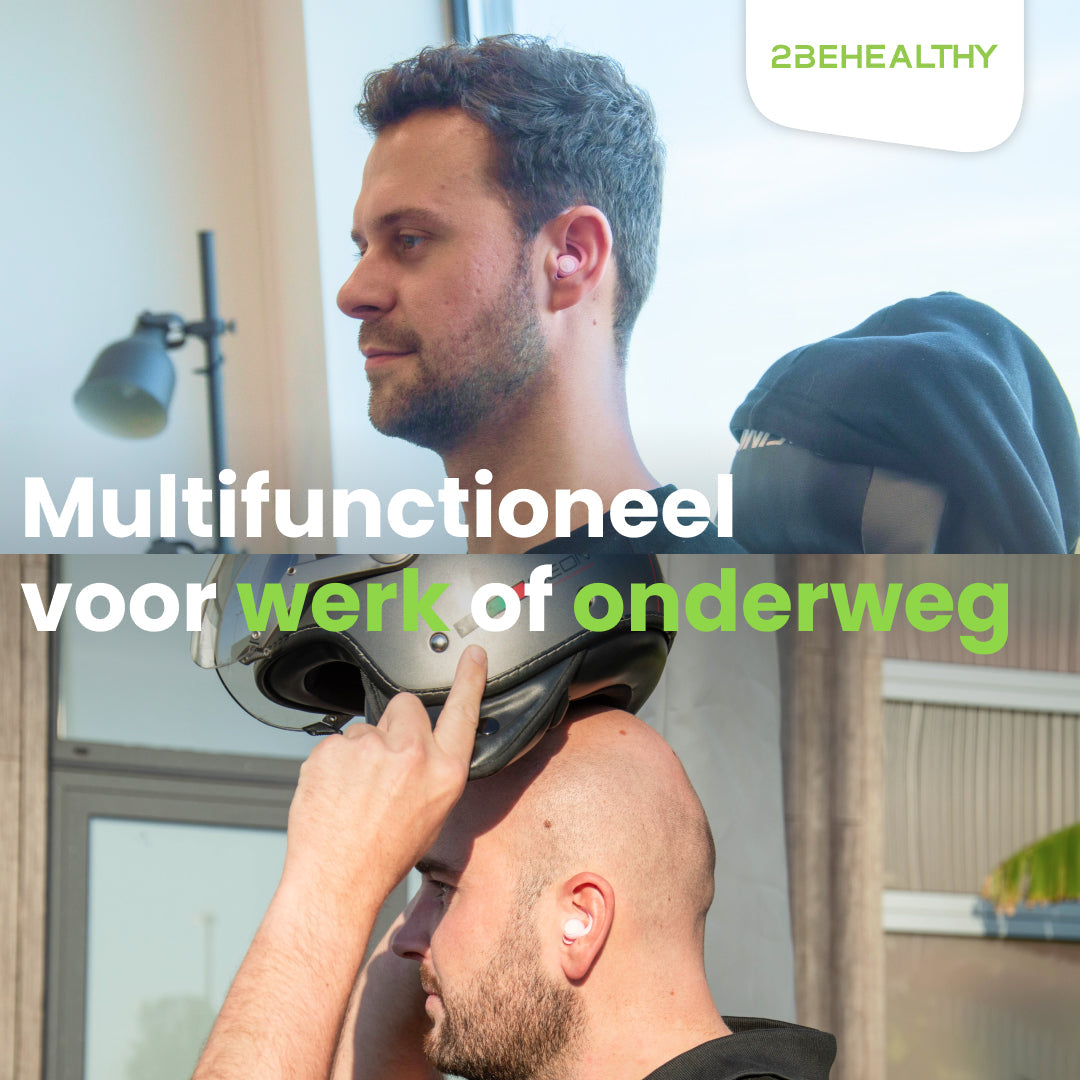 2BEHEALTHY Slaapoordoppen - 2 Paar - Hoge Geluidsdemping (35dB) - Roze