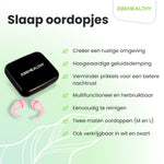 2BEHEALTHY Slaapoordoppen - 2 Paar - Hoge Geluidsdemping (35dB) - Roze