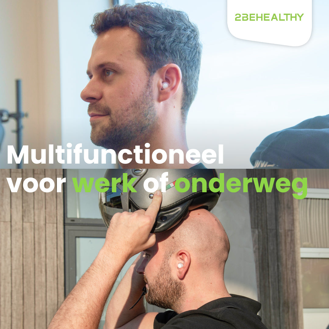 2BEHEALTHY Slaapoordoppen - 2 Paar - Hoge Geluidsdemping (35dB) - Wit