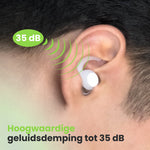 2BEHEALTHY Slaapoordoppen - 2 Paar - Hoge Geluidsdemping (35dB) - Wit