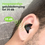 2BEHEALTHY Slaapoordoppen - 2 Paar - Hoge Geluidsdemping (35dB) - Zwart