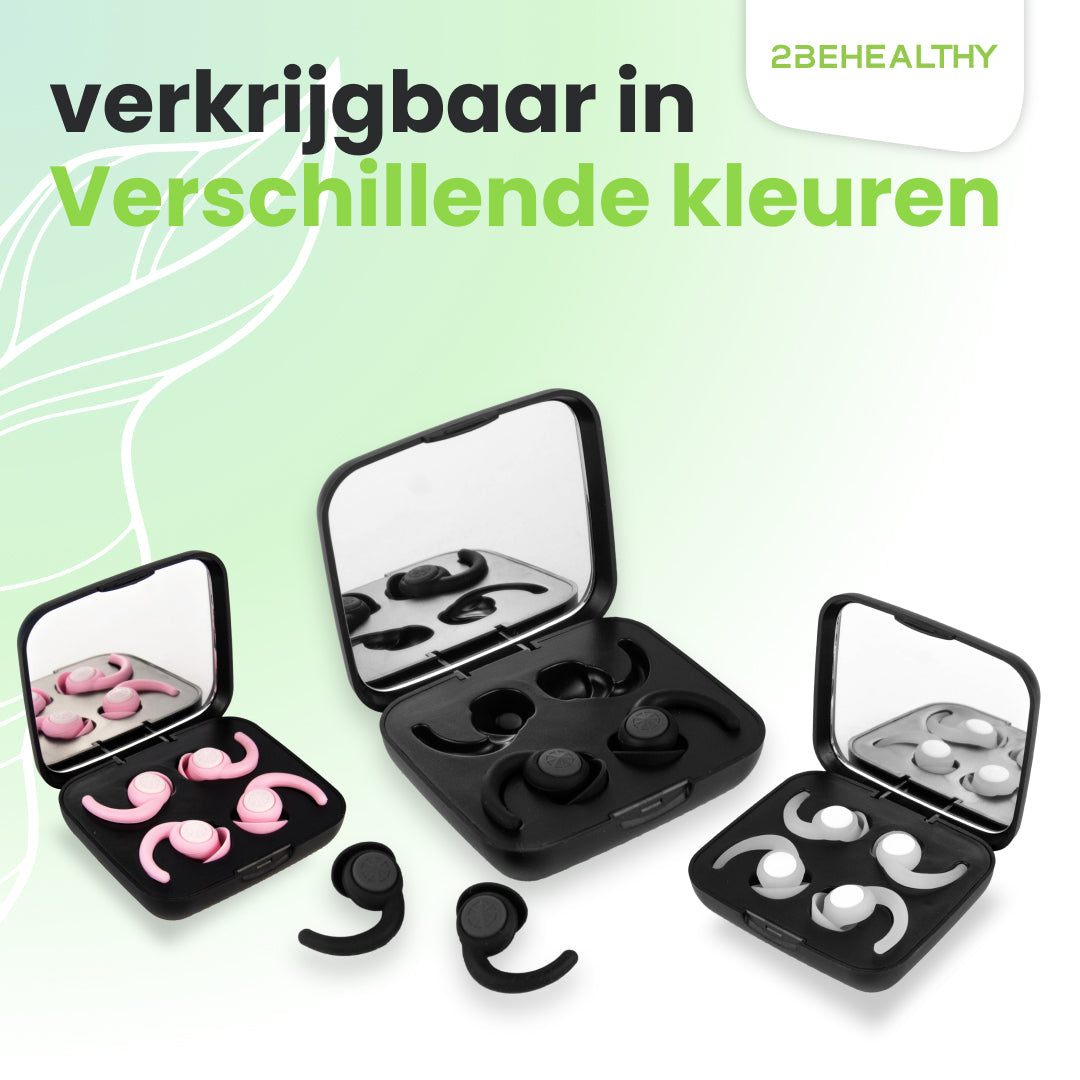 2BEHEALTHY Slaapoordoppen - 2 Paar - Hoge Geluidsdemping (35dB) - Zwart