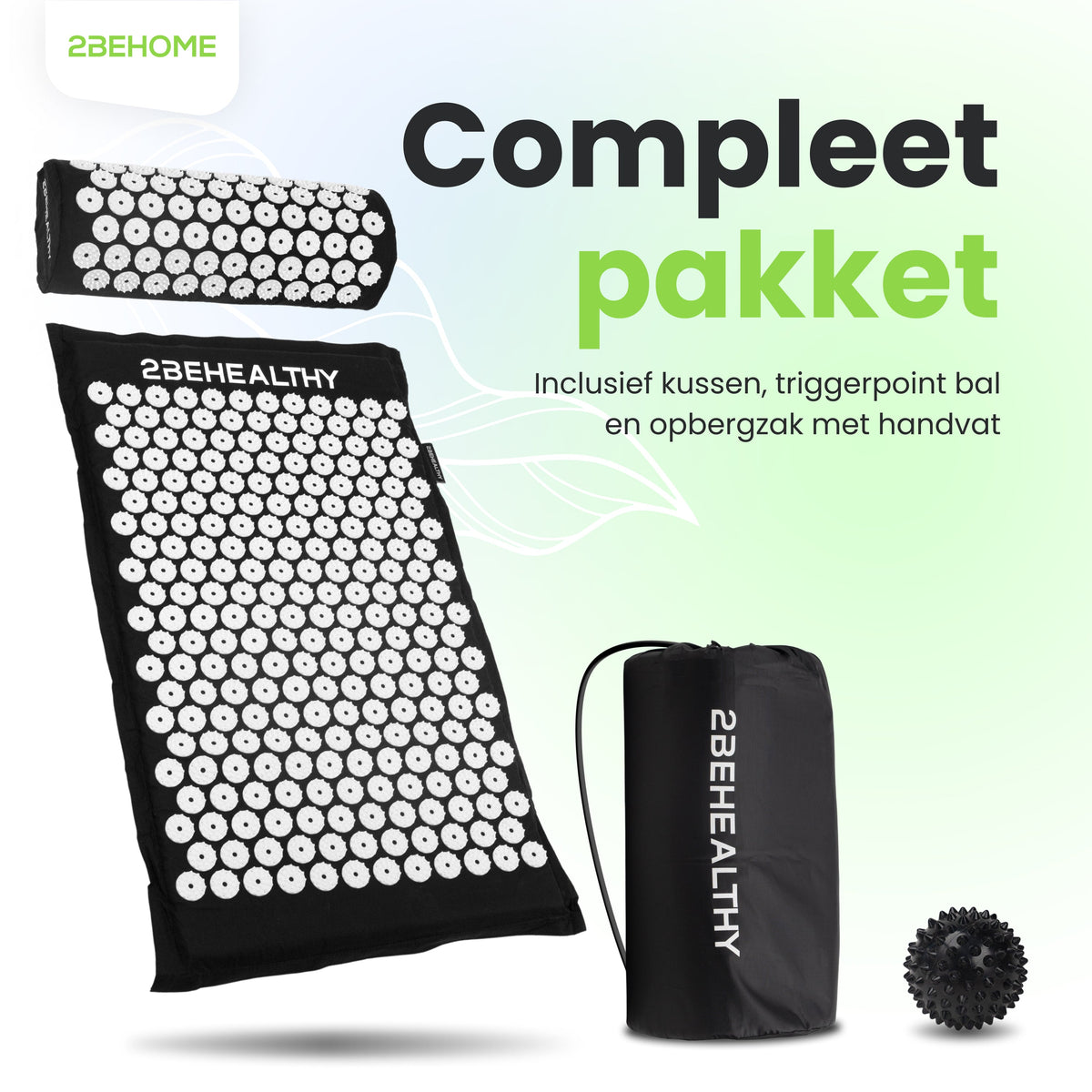2BEHEALTHY Spijkermat met Kussen en Triggerpoint Bal