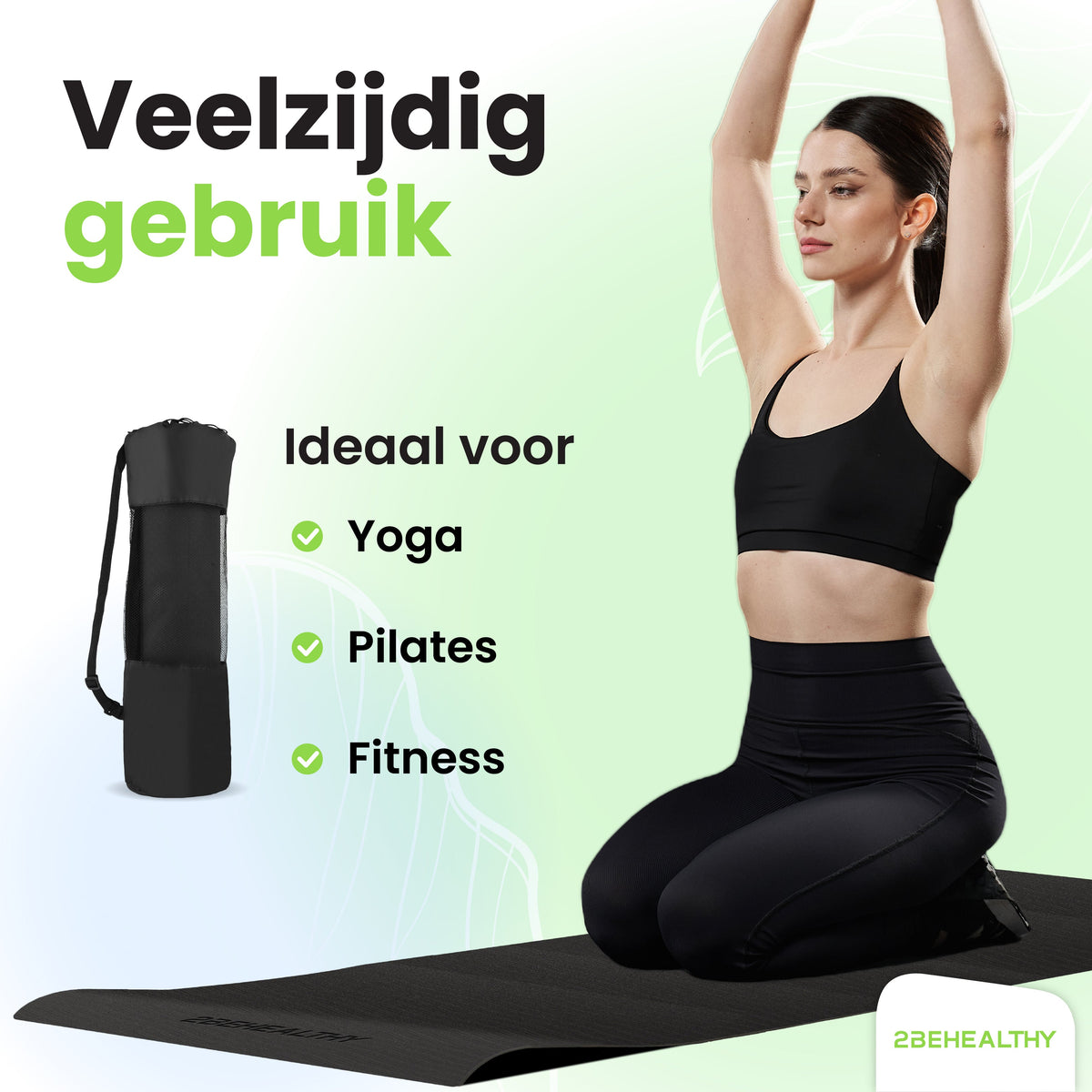 2BEHEALTHY Yogamat Extra Dik - 0,8 cm