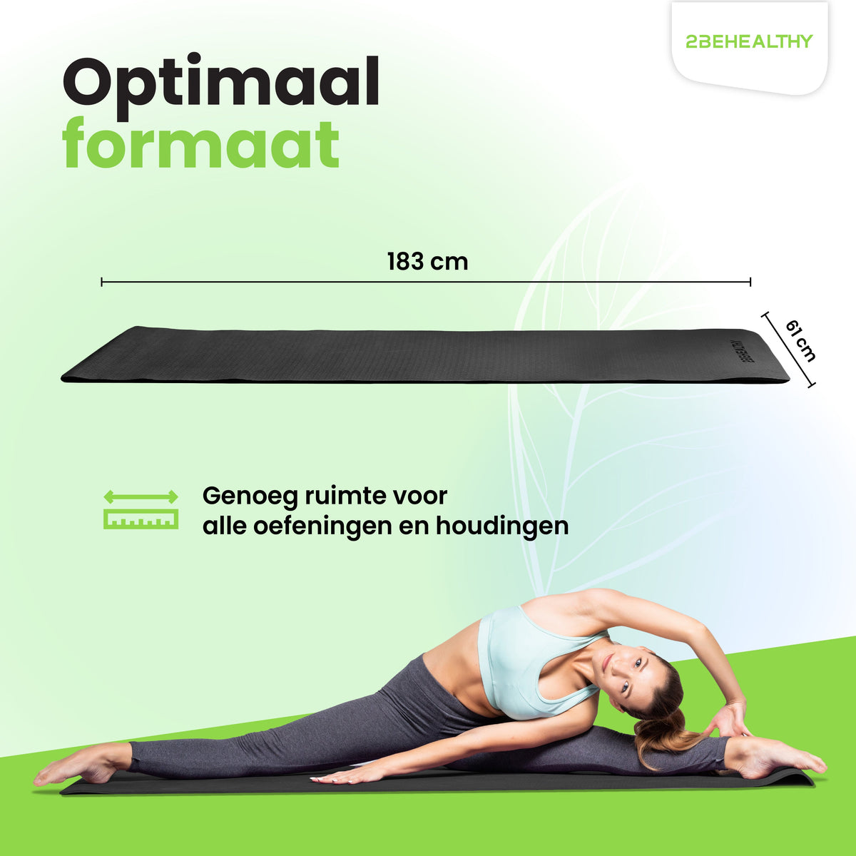 2BEHEALTHY Yogamat Extra Dik - 0,8 cm