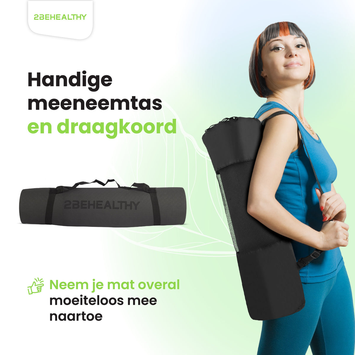 2BEHEALTHY Yogamat Extra Dik - 0,8 cm