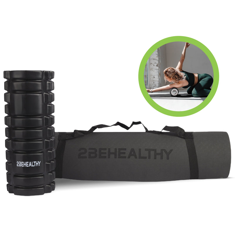 2BEHEALTHY Yogamat & Foamroller Set