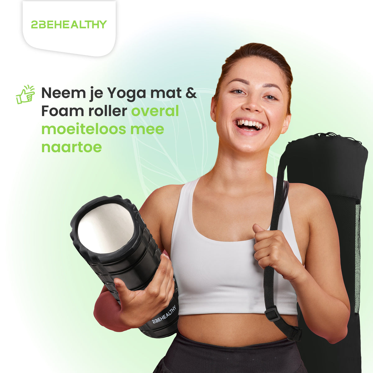 2BEHEALTHY Yogamat & Foamroller Set