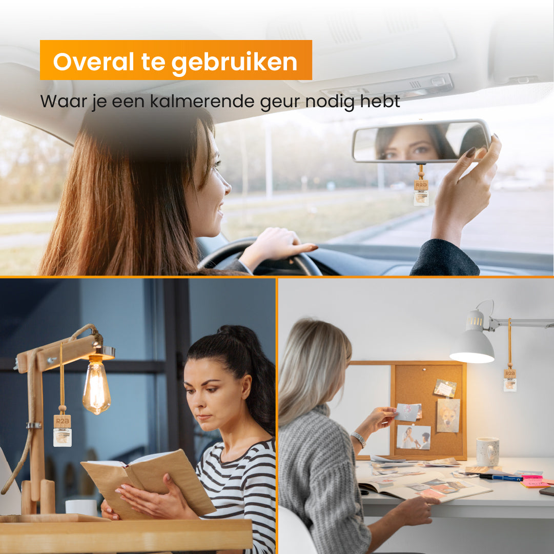 R2B Autoparfum Hangend met Sandalwood Geur - Luchtverfrisser - Autoparfum