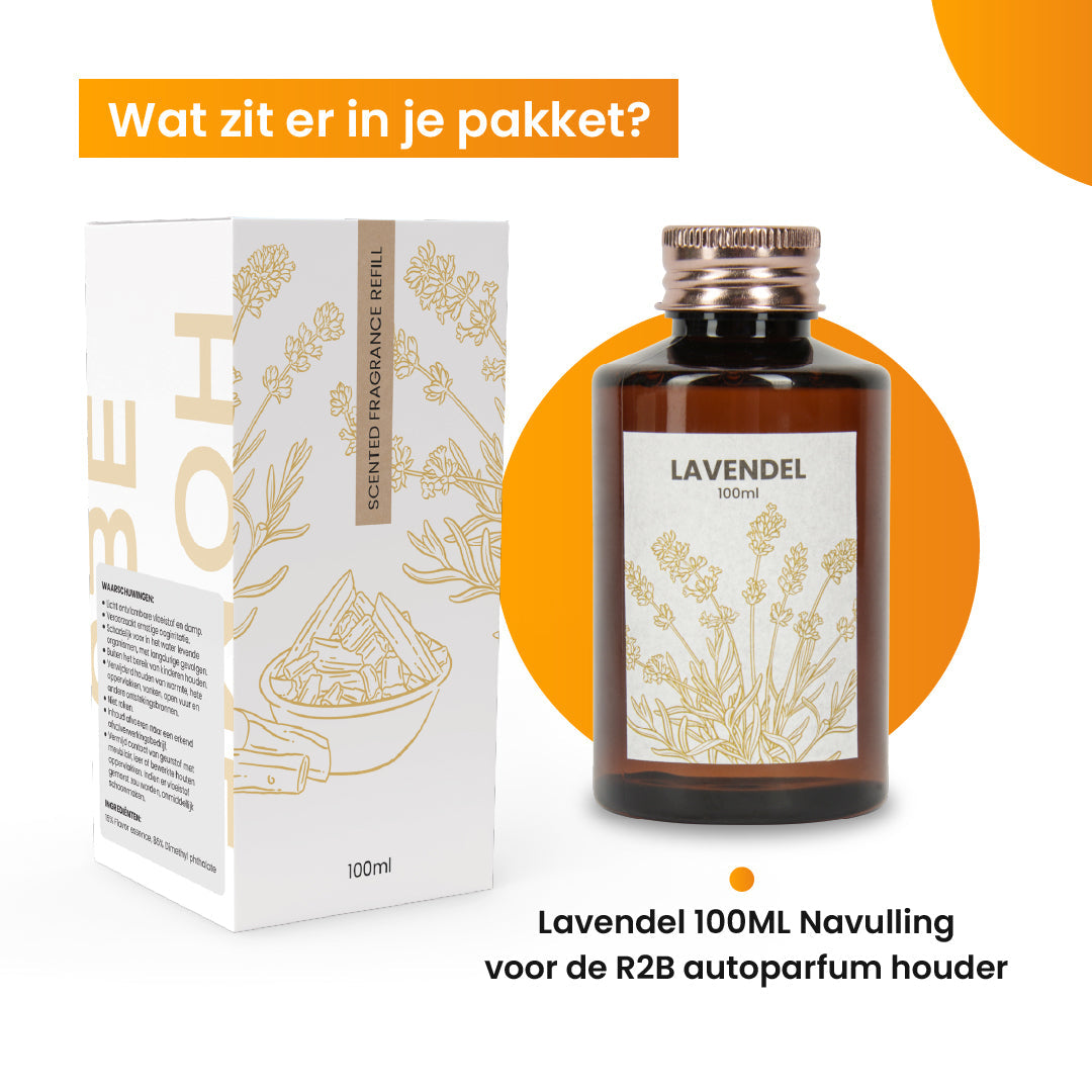 R2B Autoparfum Navulling ’Lavendel’ - 100ml - Luchtverfrisser - Autoparfum