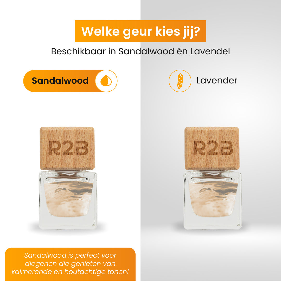 R2B Autoparfum Hangend met Sandalwood Geur - Luchtverfrisser - Autoparfum