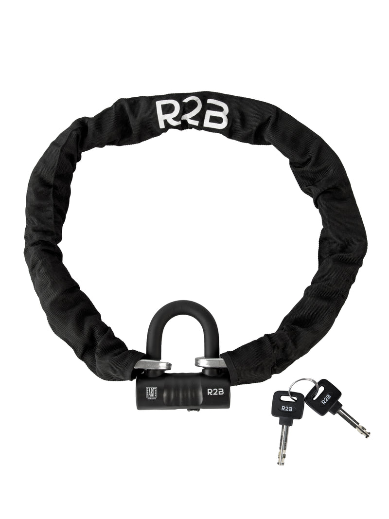 R2B Motorslot ART4 - Kettingslot voor Scooter & Motor - Gecertificeerd & Verzekeringsgeschikt - 2 Sleutels