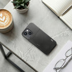R2B iPhone 15 Plus Hoesje met Pasjeshouder - Screenprotector - 3 Pasjes - Stevig & Beschermend - Zwart - Telefoonhoesje