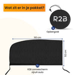 r2b zonnescherm auto zijraam set met tas
