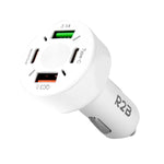 Autolader usb c & usb a Wit