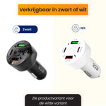 R2B Car Charger USB-C &amp; USB-A - 4 Ports - Safe &amp; Compact - Fast Charger for 12V Connection - Black