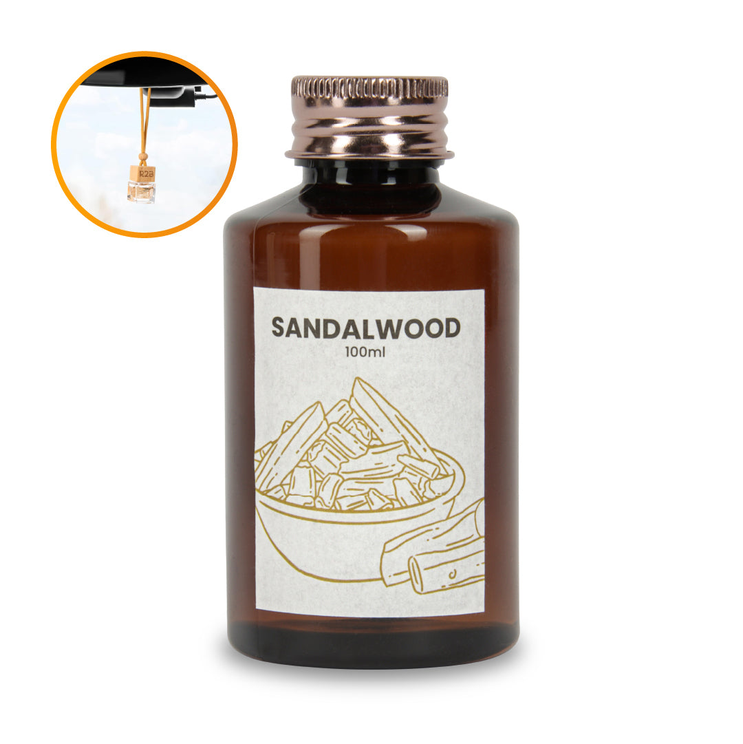 R2B Autoparfum Navulling ’Sandalwood’ - 100ml - Luchtverfrisser - Autoparfum