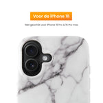 R2B iPhone 16 Marmerlook Hoesje - Incl. Screenprotector - Wit - Telefoonhoesje