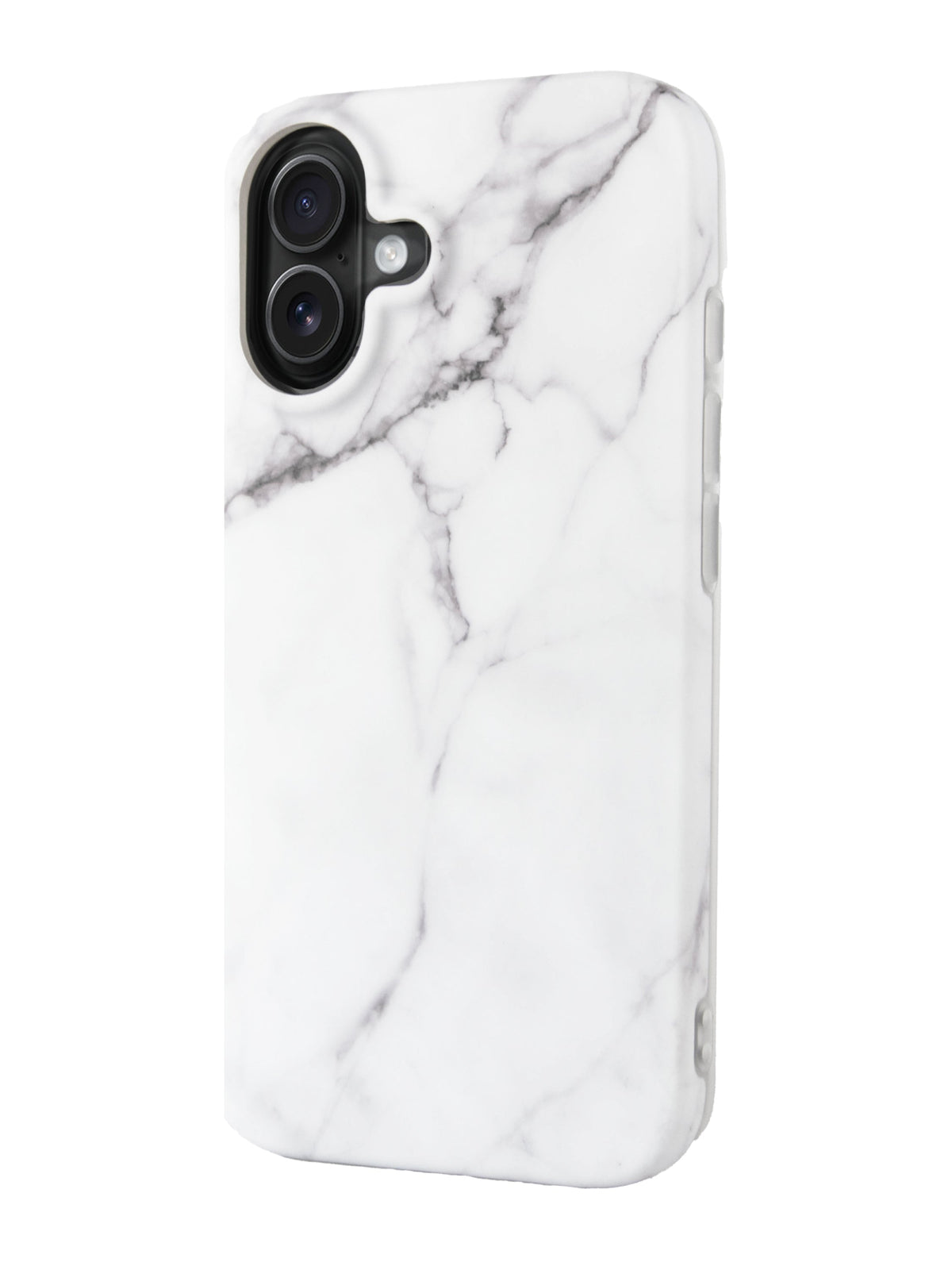 R2B iPhone 16 Marmerlook Hoesje - Incl. Screenprotector - Wit - Telefoonhoesje