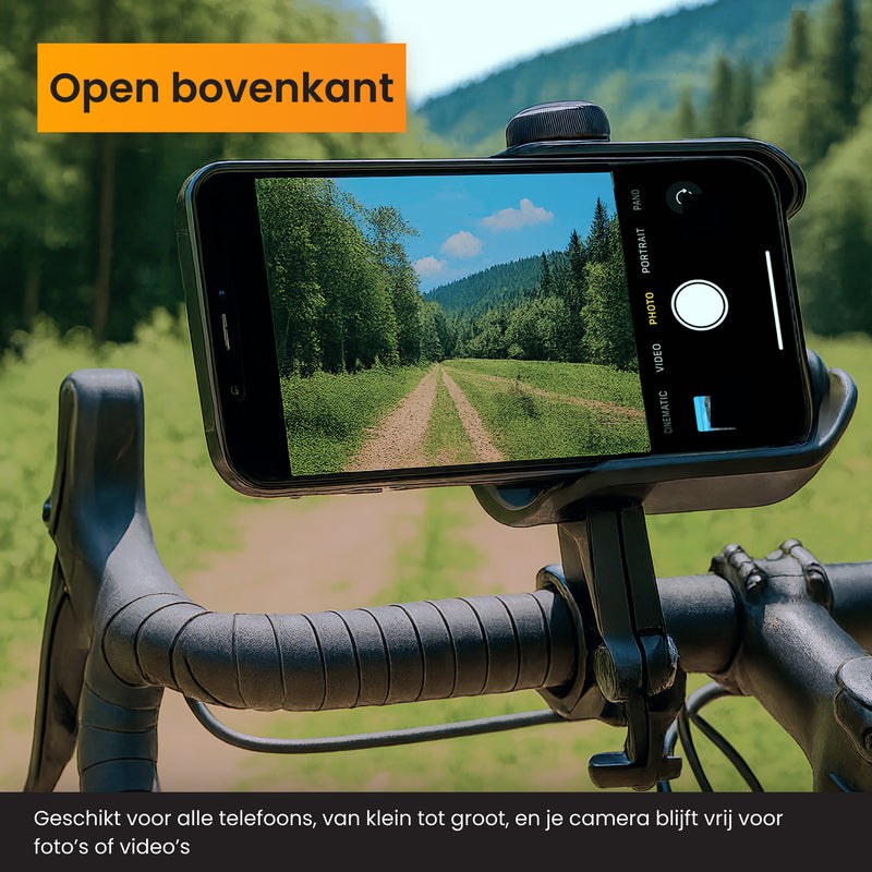 R2B Phone Holder Bicycle, Motorcycle, Scooter - Sturdy Swivel Clamp - 360° Rotation &amp; Tilt - Shockproof