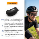 R2B Cycling Glasses - Includes 5 Lenses &amp; Case - 100% UV Protection - Men &amp; Women - Black