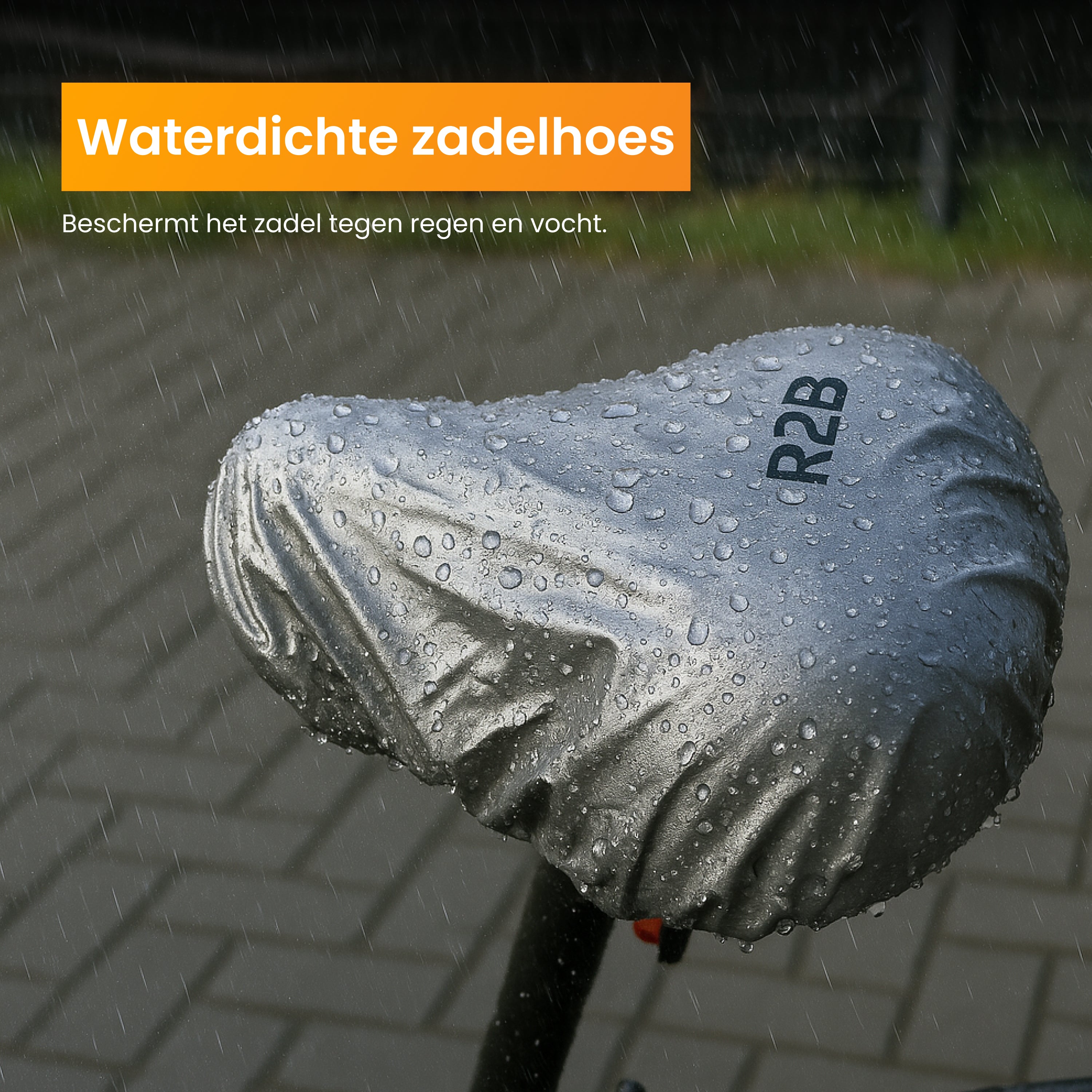 R2B fietszadel voor Dames en Heren met reflectie - Gelzadel - Waterdichte zadelhoes