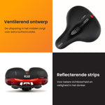 R2B fietszadel voor Dames en Heren met reflectie - Gelzadel - Waterdichte zadelhoes