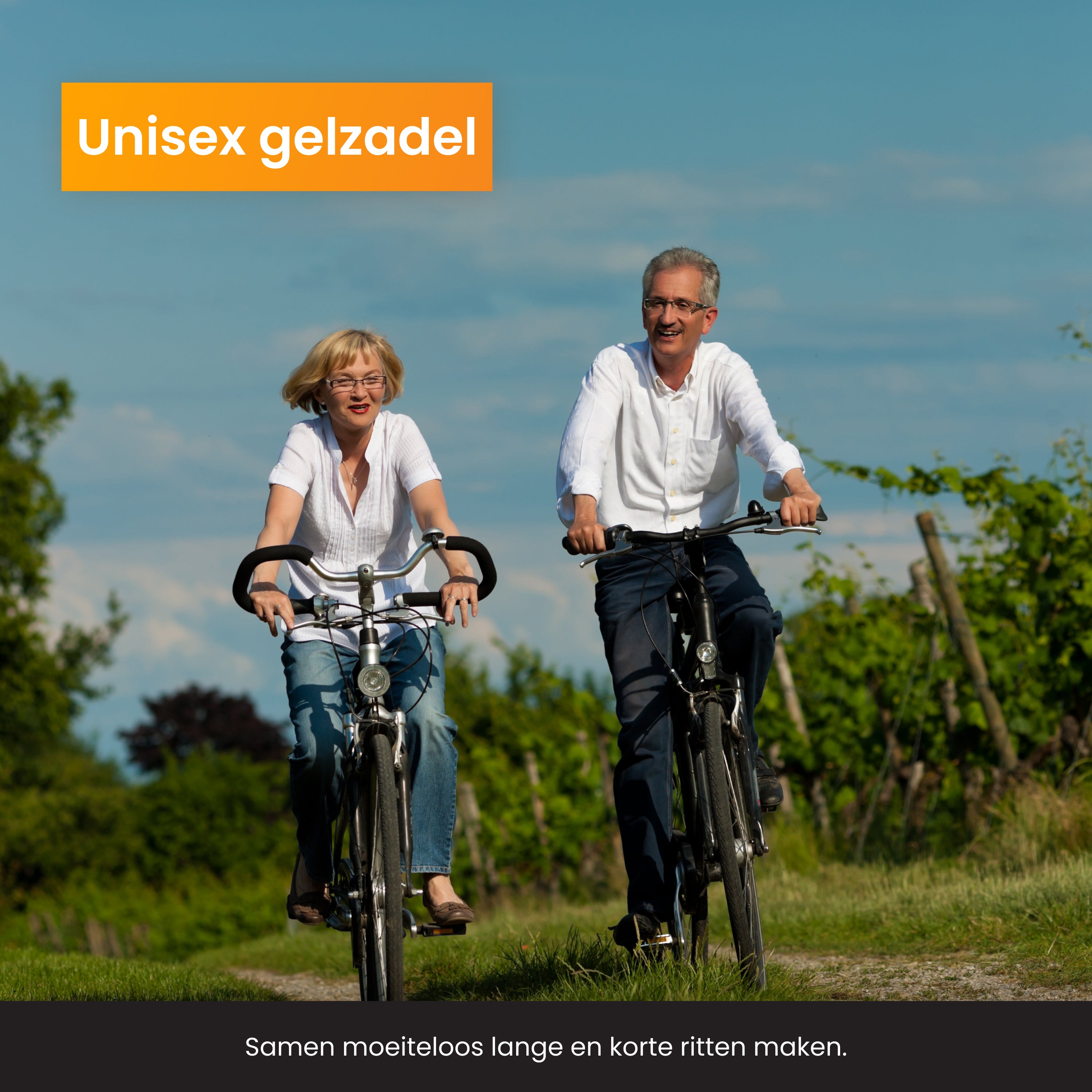 R2B fietszadel voor Dames en Heren met reflectie - Gelzadel - Waterdichte zadelhoes