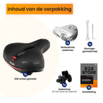 R2B fietszadel voor Dames en Heren met reflectie - Gelzadel - Waterdichte zadelhoes