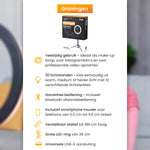 R2B Ringlamp met statief verstelbaar tot 186 cm en 30 lichtstanden- Tiktok lamp - Model Groningen - Ringlamp