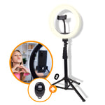 R2B Ringlamp met Statief met 30 Lichtstanden - Verstelbaar tot 186 cm - TikTok Lamp - Ringlamp
