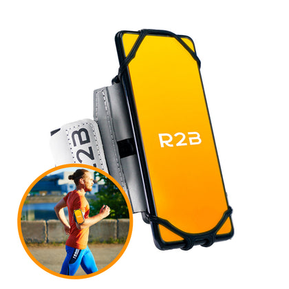 R2B Telefoonhouder Hardlopen - 360° Rotatie - Zilver