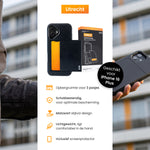 Details van iPhone 16 Plus smartphone cover met pasjeshouder