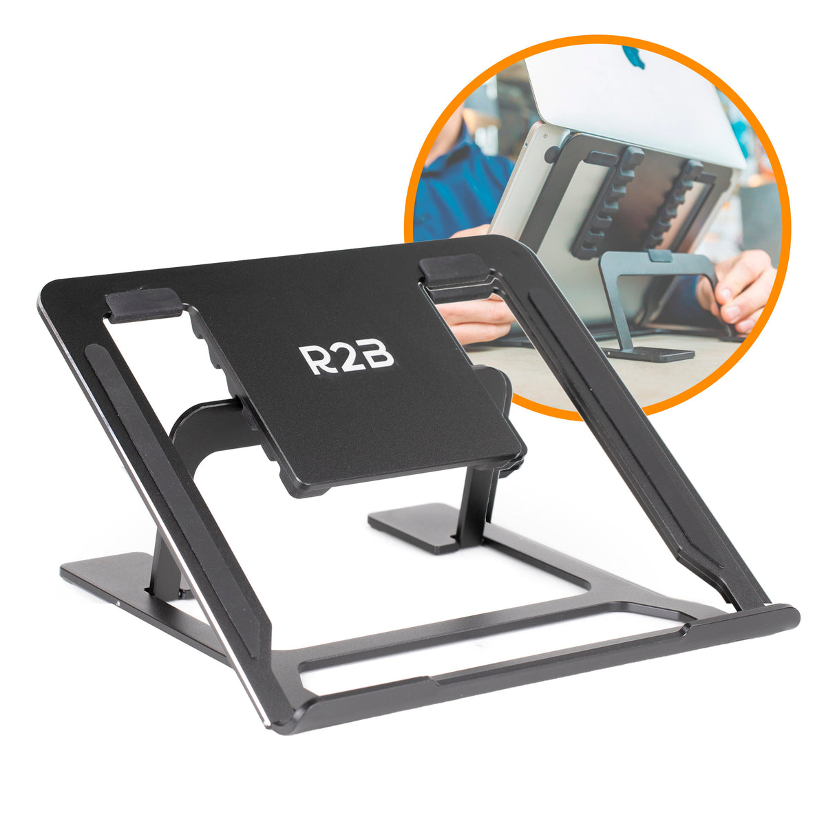 R2B Laptop Standaard Opvouwbaar - Zwart - Laptopstandaard