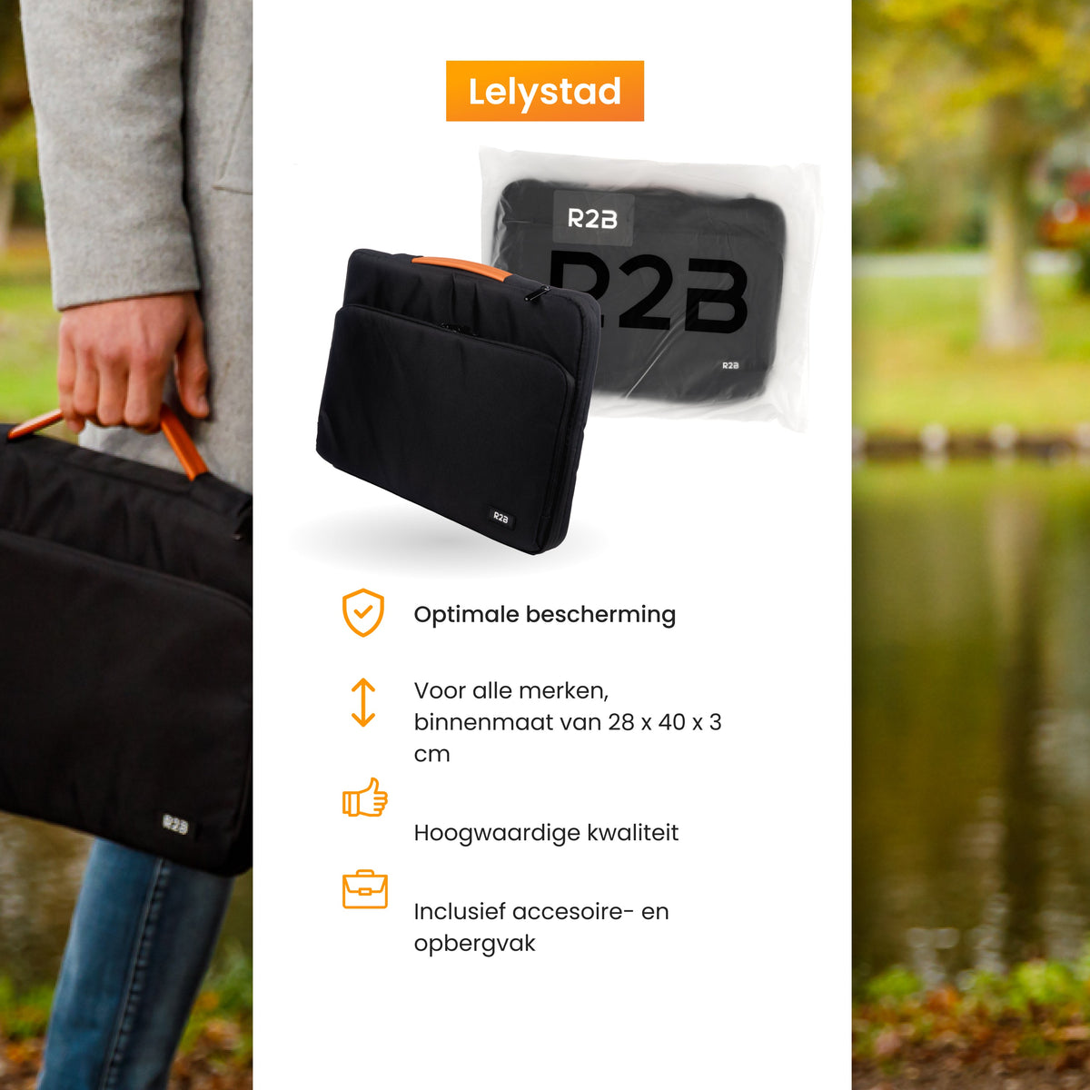 R2B Laptoptas 15,6 Inch met Accessoirevak - Laptoptas