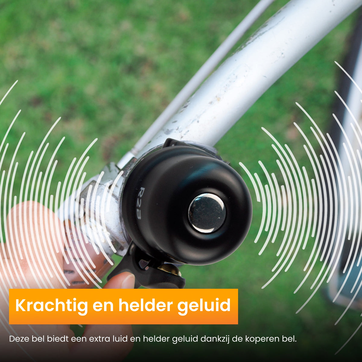 R2B Fietsbel - Geschikt voor Apple AirTag - Krachtig & Helder Geluid - Weerbestendig & Universeel - Zwart - Fietsbel